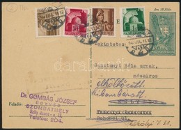 1945 Helyi Díjjegyes Levelezőlap 18f + 4 Db Klf Hadvezérek Bélyeggel (2. Díjszabás) - Other & Unclassified