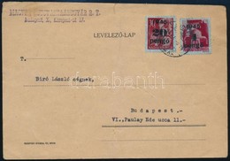 1945 (4. Díjszabás) Helyi Levelezőlap Kisegítő 4P/30f + 20P/30f Bérmentesítéssel - Andere & Zonder Classificatie