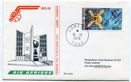 RC 6718 TOGO AIR AFRIQUE 1979 1er VOL LOMÉ - GENEVE SUISSE FFC LETTRE COVER - Togo (1960-...)