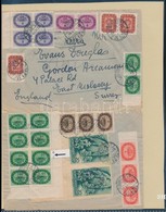 1946 19. Díjszabás Külföldi Levél Kihajtva Budapest-Anglia , Elsőnapi, 22 Db Millió + 3 Db Millpengős + 2db 1942 Honvéd  - Other & Unclassified