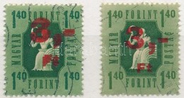 O 1953 Kisegítő 3Ft/1,40Ft Kettős Felülnyomattal + Támpéldány (40.000) / Mi P3 With Double Overprint - Andere & Zonder Classificatie