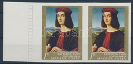 (*) 1968 Festmények V. 1Ft ívszéli Vágott Pár A Középrész Elcsúszásával / Mi 2467 Imperforate Margin Pair With Shifted M - Other & Unclassified