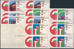 ** 1975 Felszabadulás Ajándék Vágott Négyestömb Sor (20.000) / Mi 3026-3030 Imperforate Blocks Of 4 With Overprint On Th - Other & Unclassified