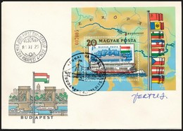 1981 Duna Blokk FDC A Tervező Vertel József Aláírásával - Other & Unclassified