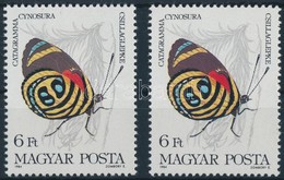 ** 1984 Lepkék 6Ft, Hiányzik A Bordó Színnyomat / Mi 3686, Burgundy Colour Omitted - Other & Unclassified