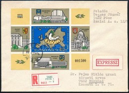 1980 Európai Biztonsági és Együttműködési értekezlet (V.) Vágott Blokk Expressz Ajánlott Levélen (6.000) - Other & Unclassified
