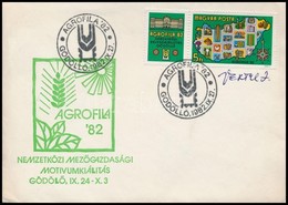 1982 Agrofila Bélyegkiállítás Alkalmi Boríték Vertel József Bélyegtervező Aláírásával - Other & Unclassified