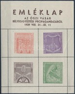 ** 1939/3a Őszi Vásár Bélyeggyűjtési Propaganda Emlékív I. (12.500) - Other & Unclassified