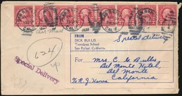 1928 Levél 8 X 2 Cent + 5 Cent Bélyeggel Bérmentesítve - Other & Unclassified