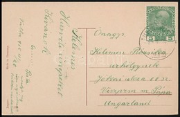 1915 Képeslap Pápára Küldve 'TULLN - WIEN' Mozgóposta Bélyegzéssel - Other & Unclassified