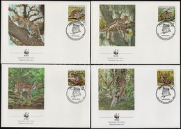 1988 WWF Kisméretű Macskafélék Sor 4 Db FDC-n Mi 1734-1737 - Andere & Zonder Classificatie