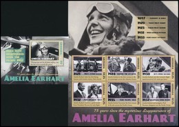 ** 2012 Amelia Earhart Az Első Női Pilóta Eltűnésének 75. évfordulója Kisív + Blokk - Andere & Zonder Classificatie