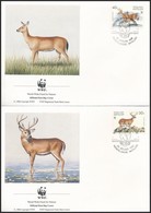 ** 1992 WWF: Szarvasok Sor  4 FDC-n + A Sor WWF-es értékei  Mi 739-742 - Other & Unclassified