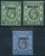 * Brit Posta Kínában 1917 Mi 11 X, 11 Zb, 12 - Andere & Zonder Classificatie