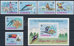 ** 1976 Téli Olimpia: Innsbruck Sor Mi 980-985 A + Blokk Mi 79 A - Other & Unclassified