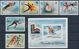 ** 1980 Téli Olimpia Sor Mi 1168-1173 A + Blokk Mi 95 A - Andere & Zonder Classificatie