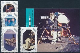 ** 1989 Holdraszállás - Apollo 11 Sor Mi 1456-1459 + Blokk Mi 122 - Other & Unclassified