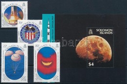 ** 1989 Holdraszállás - Apollo 11 Sor Mi 708-711 + Blokk Mi 27 - Other & Unclassified