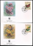 ** 1993 Lepkék Négyescsík Mi 1535-1538 + 4 Db FDC - Other & Unclassified