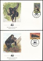 1983 WWF Csimpánzok Sor  4 Db FDC-n Mi 713-716 - Andere & Zonder Classificatie