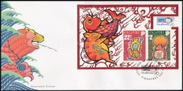 1996 Kínai újév Sor Mi 789-790 + Blokk Mi 47 2 FDC-n - Andere & Zonder Classificatie