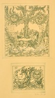 Balla Margit (1947-):Csillagjegyek. Rézkarc, Papír, Jelzett, 16×13 Cm és 8×9,5 Cm - Andere & Zonder Classificatie