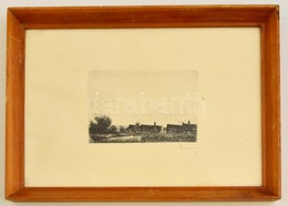Barcsay Jenő (1900-1988): Faluvége. Rézkarc,papír, Jelzett, üvegezett Keretben, 9×13 Cm - Other & Unclassified
