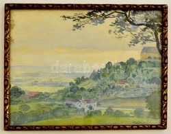 Boldizsár Jelzéssel: Táj, Akvarell, Papír, üvegezett Fa Keretben, 23,5×26,5 Cm - Other & Unclassified