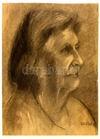 Gruber Jelzéssel: Női Portré. Szén, Papír, Apró Szakadással, 48×32 Cm - Andere & Zonder Classificatie