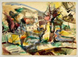 Iglay József (1905-1980): Kanyargó Utcák, Akvarell, Papír, Jelzett, 37×50 Cm - Other & Unclassified