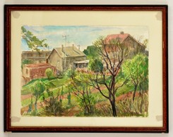 Udvary Pál (1900-1987): Balatonfüred. Vegyes Technika, Papír, Jelzett, üvegezett Keretben, 33×47 Cm - Other & Unclassified