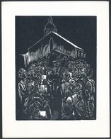 Bordás Ferenc (1911-1982): Ünnepség. Fametszet, Papír, Jelzett A Dúcon 12×10  Cm - Andere & Zonder Classificatie