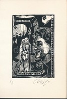 Csiby Mihály (1922-2016): Ex Libris Hegedűs Ibolya. Linó, Papír, Jelzett, 9,5×6 Cm - Andere & Zonder Classificatie