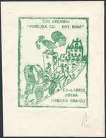 Franz Illi (1932-): Ex Libris Doina Ionescu Braicu. Rézmetszet, Papír, Jelzett, 9×7 Cm - Andere & Zonder Classificatie