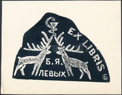 Gebus-Baranecka, Sztefanyija Mefogyijivna (1905-1985): Ex Libris B. Ja. Levih, Fametszet, Papír, Jelzett A Dúcon, 8×10 C - Andere & Zonder Classificatie