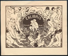 Kotász Károly (1872-1941): Erotikus Ex Libris, Schmidl Grete. Klisé, Papír, Jelzett A Klisén, 8,5×12 Cm - Other & Unclassified