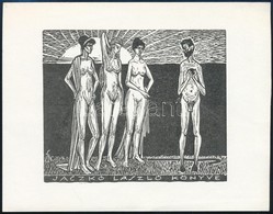 Stettner Béla (1928-1984): Erotikus Ex Libris. Klisé, Papír, Jelzett A Klisén, 8×9,5 Cm - Other & Unclassified