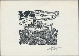 Stettner Béla (1928-1984): Ex Libris, Poór Ferenc. Linó, Papír, Jelzett, 6×7 Cm - Other & Unclassified