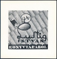 Szabó Jelzéssel: Lustig István Könyvtárából. Klisé, Papír, Jelzett A Klisén, 6x6,5 Cm - Andere & Zonder Classificatie