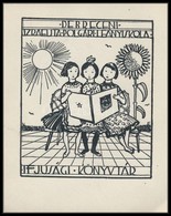 Vadász Endre (1901-1944): Ex Libris Debreceni Izraelita Polgári Leányiskola, Klisé, Jelzett A Klisén, 7,5×6,5 Cm - Other & Unclassified