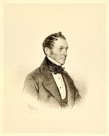 Cca 1859 Josef Kriehuber (1800-1876): Azonosítatlan Férfi Portréja, Litográfia, Papír, Joseph Stoufs Wien, Paszpartuban, - Prints & Engravings