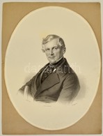 Cca 1853 Josef Kriehuber (1800-1876): Friedrich Randel Után: Azonosítatlan Férfi Portréja, Litográfia, Papír, Johann Rau - Prints & Engravings