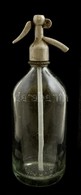 Régi Szódásüveg, Hiányos ón Betétes Fejjel M:31 Cm / Soda Bottle - Glass & Crystal