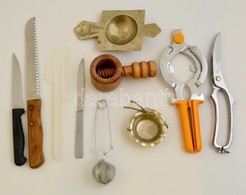 Konyhai Eszközök (teaszűrő, Kések, Vágók), összesen: 10 Db - Other & Unclassified