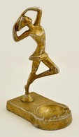 Fém Hamutartó, Art Deco Stílusú Táncosnő Figurával, Kopott Festéssel, M: 22 Cm - Andere & Zonder Classificatie