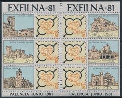 1981 Exfilna Bélyegkiállítás Levélzáró Kisív - Unclassified
