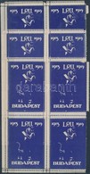 ** 1914 IPU Budapest 1913-1914 Kék 3 Db Négyestömb, Sérült, Hiányzó ívszélekkel - Unclassified