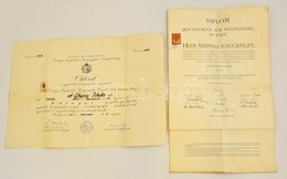 2 Db Diploma: 1929 Bécsi Kereskedelmi Diploma, 1941 Közigazgatási Vizsga Bizonyítvány, - Zonder Classificatie