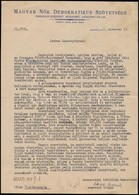 1947 Bp., A Magyar Nők Demokratikus Szövetsége által írt Levél Kastélyigénylés ügyében - Zonder Classificatie