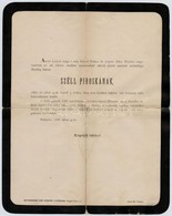 1886 Széll Piroska (1865-1886), Arany János Unokája Halotti értesítője, Lehr Albert (1844-1924) Középiskolai Tanár, Nyel - Zonder Classificatie